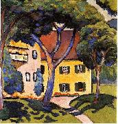 August Macke Staudacher's house at the Tegernsee oil on canvas